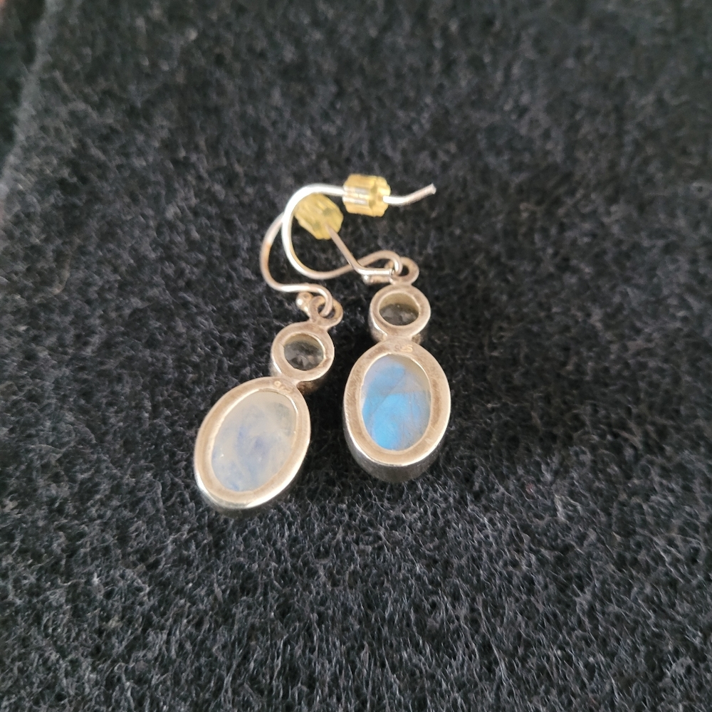 Moonstone Sterling Silver Earrings - Picture 5 of 7